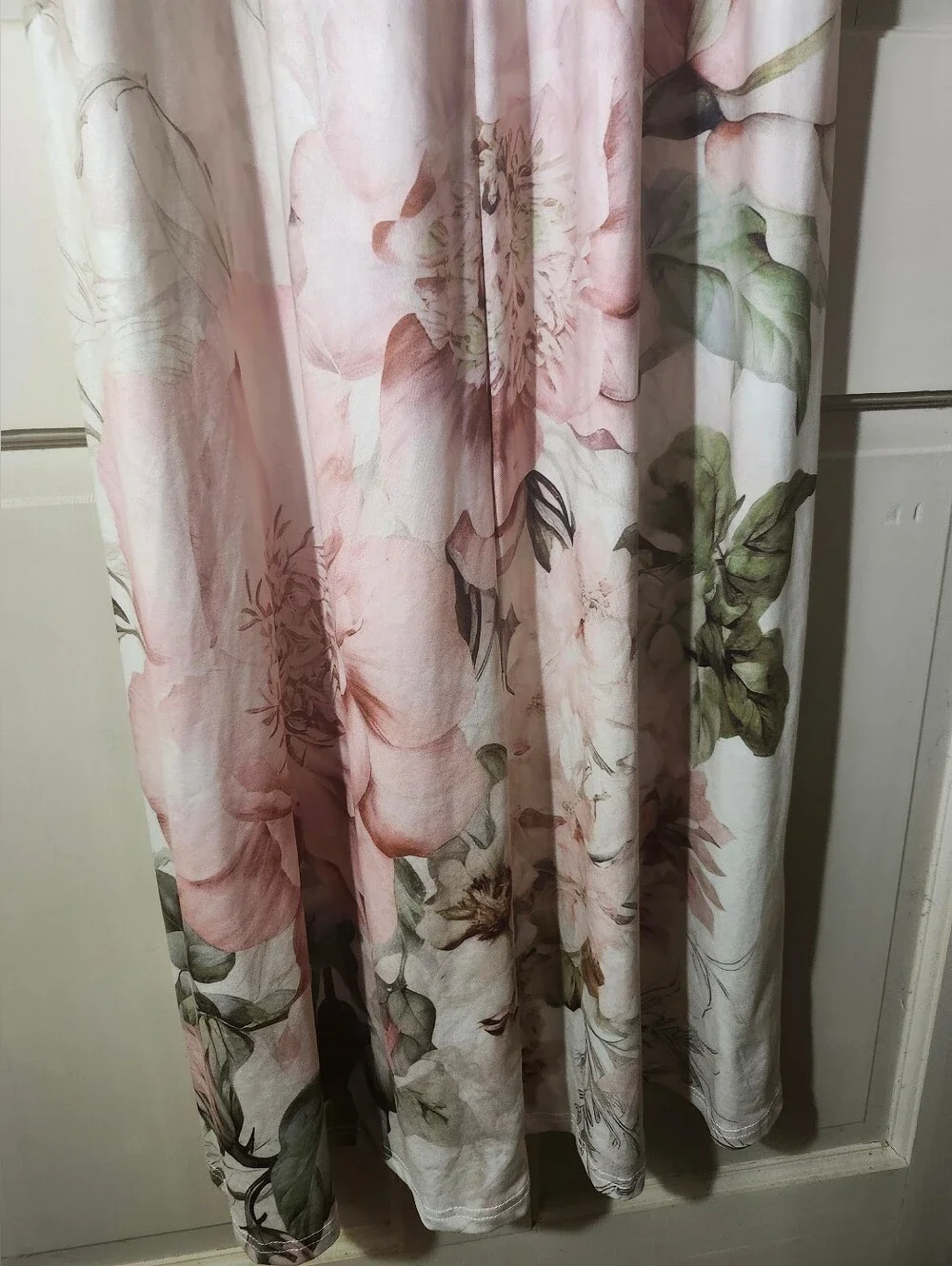 Women’s Pink Floral Maxi Dress with Long Sleeves
